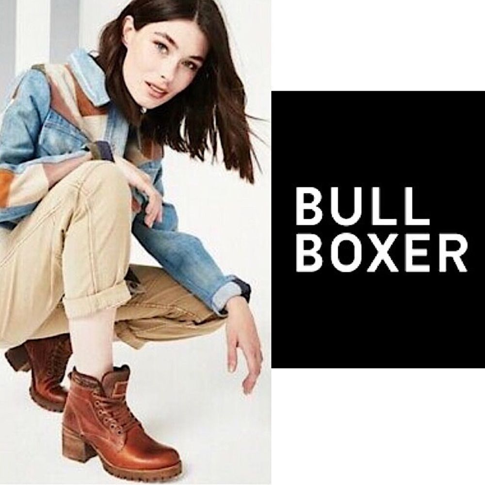 Bullboxer Block Heel Bella Bootie in Cognac sz 10